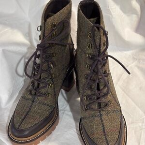 Tory Burch tweed lace-up bootie